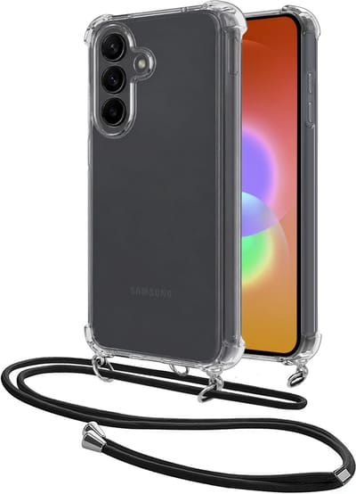 Hoesje - Geschikt voor Samsung Galaxy A27 - Met Koord - Shock Proof - Siliconen Case - Back Cover - Telefoonkoord - Telefoon Hoes Shockproof - Telefoonketting - Transparant