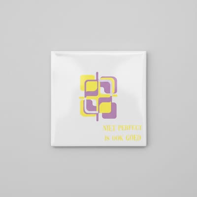 Niet Perfect Is Ook Goed Tegel – Inspirerende Quote Wanddecoratie – Moderne Keramische Tegel 15 x 15 cm