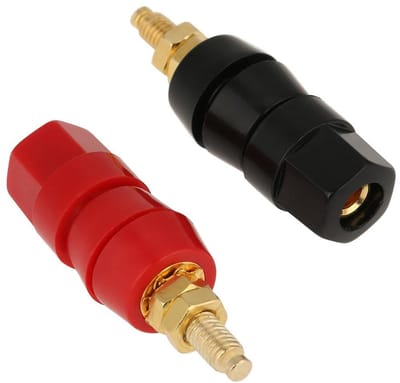 Dailygoods - Banana Plugs - 4mm Speaker Terminals - Kies voor een betrouwbare audioverbinding - Kleur: zwart en rood - Perfect voor audio systemen - I