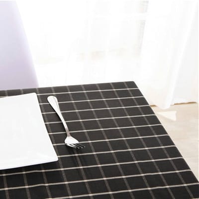 Tafelkleed Vierkant - Eettafelhoes Plaid - Keuken Decoratie - Waterbestendig Ontwerp - 110x110cm - Bruin Zwart Wit