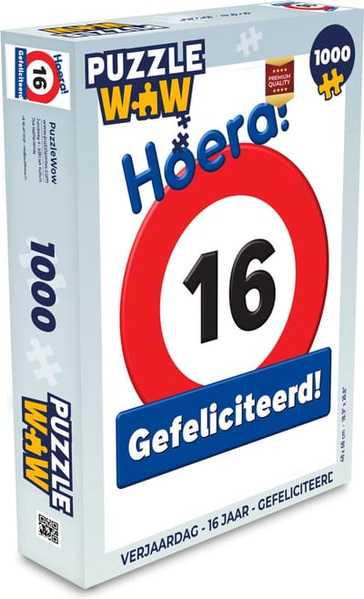 Puzzel Verjaardag - 16 Jaar - Gefeliciteerd - Legpuzzel - Puzzel 1000 stukjes volwassenen