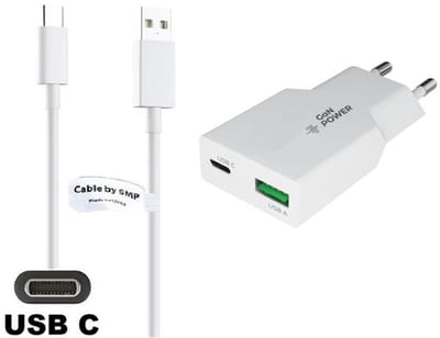 OneOne 36W snellader met 2 poorten + 1,0m sterke USB C kabel. PD PPS lader. GAN oplader adapter past op Motorola Moto G64, G70, G73, G75, G84, G85, G86, G96, G100, Z Force, Z Play, Z2 Force, Z2 Play, Z3, Z3 Play, Z4, ThinkPhone