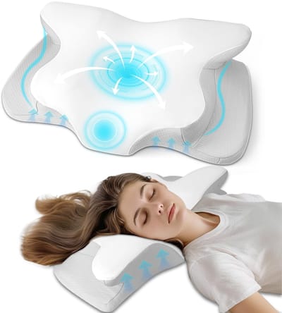 Dailygoods- Orthopedisch Kussen Ergonomisch - Hoofdkussen Traagschuim - Neksteun voor Zijslapers/Rugslapers - 62x41x13 cm - Perfecte Ondersteuning - Nekkussen