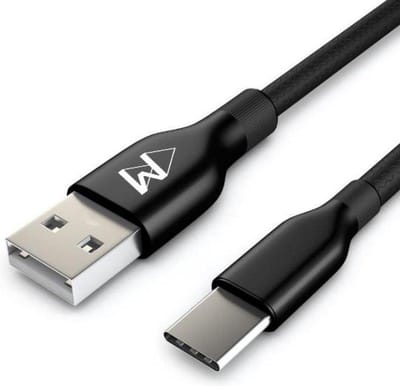 USB-C Data- en Laadkabel - 2.4A Snellader Kabel - Fast en Quick Charge Oplaadkabel - Type C Naar USB-A - Oplaadsnoer Telefoon - Laptop - Gevlochten Nylon – Zwart – 1.5 Meter - Wilsem ®