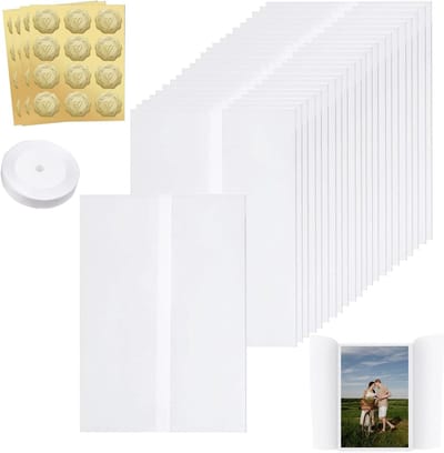 Parchment Papier voor Uitnodigingen, 40 Stuks Prefolded Vellum, 21x15cm Translucent Covers voor Bruiloft en Verjaardag Uitnodigingen