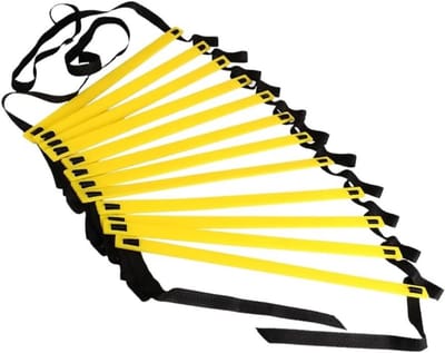 Trainingsladder - Snelheidsladder Behendigheidsladder - Voetsnelheid Verbeteren - Verstelbare Sportoefeningen - 4 meter - Geel