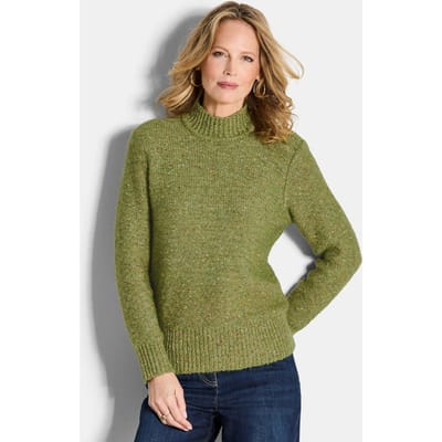 Tricot pullover in bouclé-look - groen / gemêl. - Gr. 19 van Goldner Fashion