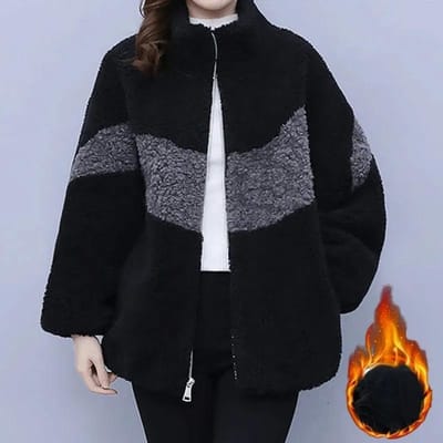 Manteau d'agneau d'automne et d'hiver Nouveau manteau en laine granulée intégré en fourrure Vêtements pour femmes amples grande taille 4XL