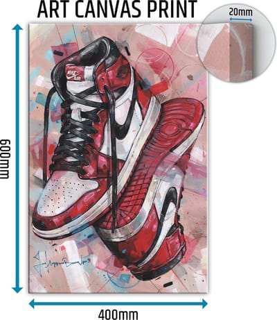 Sneaker canvas upside down Chicago 40x60 cm