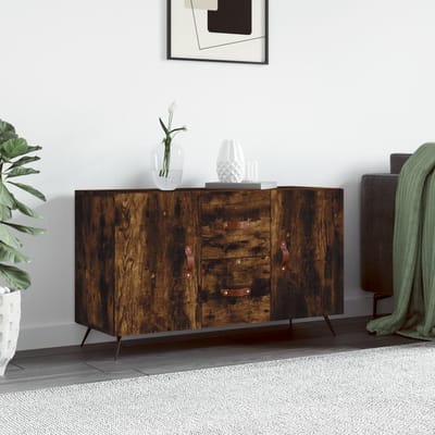 vidaXL - Dressoir - 100x36x60 - cm - bewerkt - hout - gerookt - eikenkleurig