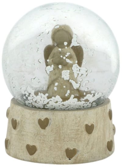 Home Society - Glas bol - Deco Glass Bal - Sneeuwbol - Engel - Home Society - 8,5x6,5 cm
