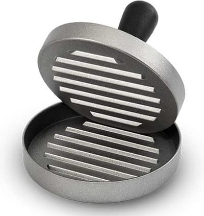 Michelino Hamburgerpers - Antiaanbaklaag - RVS materiaal - Zilver