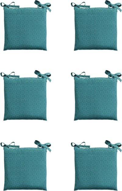 Madison - Zitkussen - Universeel - 6x - 46x46 - Outdoor Check Sea Blue