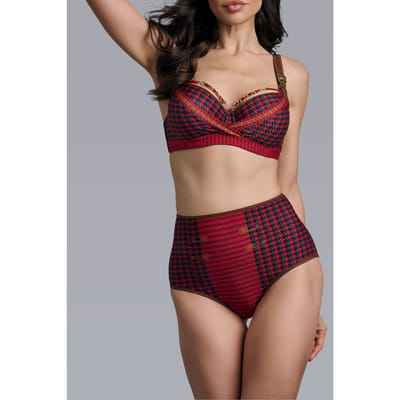 Marlies Dekkers Arasaid Red Pied De Poule Briefs Size: S | Underwear Outlet | Dames | Rood