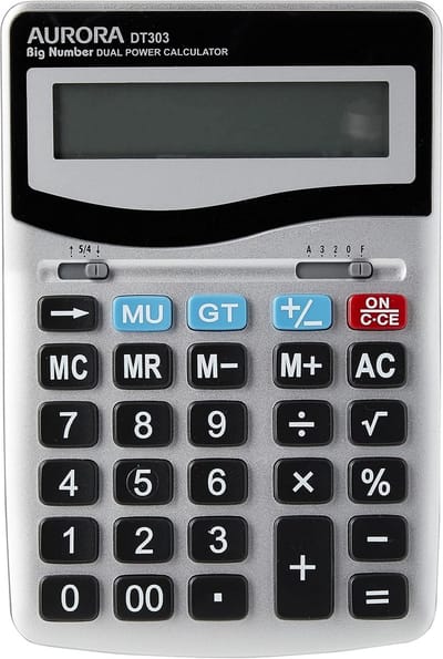 Desktop Rekenmachine - Zakelijke Rekenmachine Kantoor - Financiële Berekeningen - Groot LCD Display - 12 Cijfers - Zwart