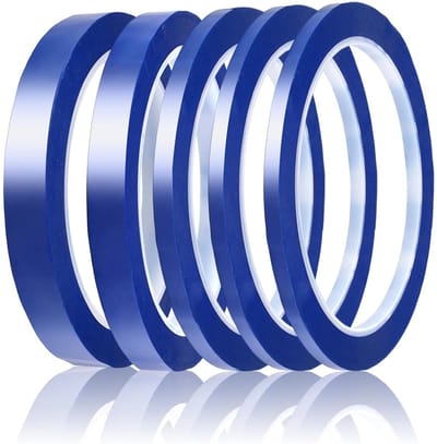 5 Rollen Witte Maskertape voor Precisie, Ideaal voor Spuiten, DIY Klussen en Circuitborden, Verkrijgbaar in 4/5/10/12mm x 50m