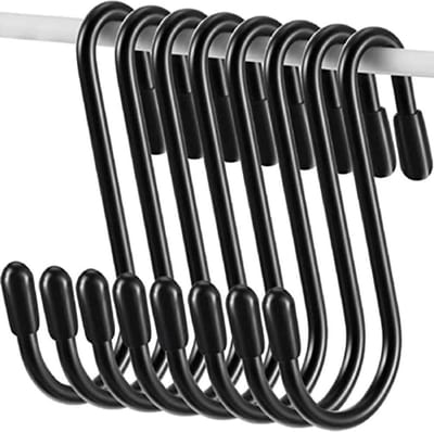 BukkitBow - Ophanghaken voor Keuken of Badkamer - Haak - RVS Ophanghaken - Set van 10 stuks - Zwart