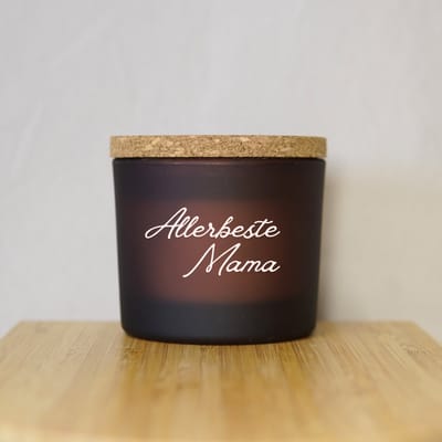 Bolsius Geurkaars Allerbeste Mama - Oriental Softness - Bruin Glas - Cadeau Mama - Moederdag - Moederdag Cadeautje - Moederdag Cadeau voor Mama