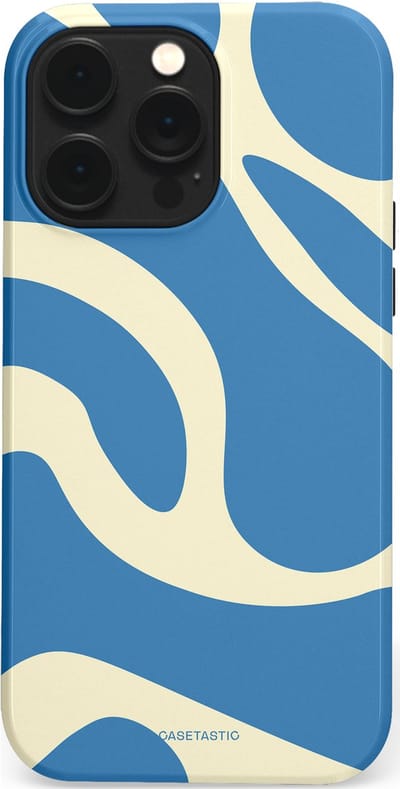 Casetastic hoesje geschikt voor Apple iPhone 14 Pro Max - MagSafe - Dubbellaagse bescherming - Lichtblauwe water vlekken - Fashion Case - Lavendel Crème Lichtblauw