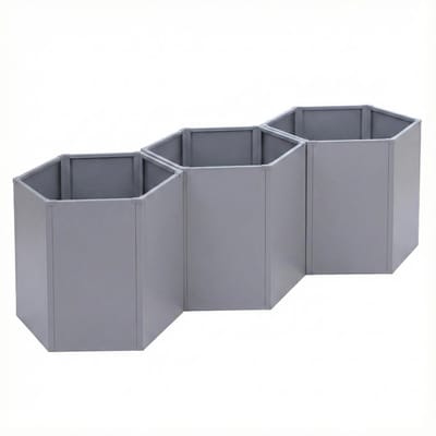 Set van 3 verhoogde plantenbakken MCW-P64, metalen verhoogde plantenbak voor groenten/planten, bloembak, plantenbak van staal 77x264x100 cm ~ grijs