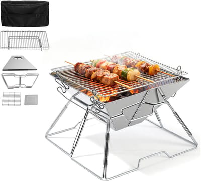 Draagbare Camping Barbecue – Opvouwbare Houtskool BBQ voor Tuin, Balkon en Picknick