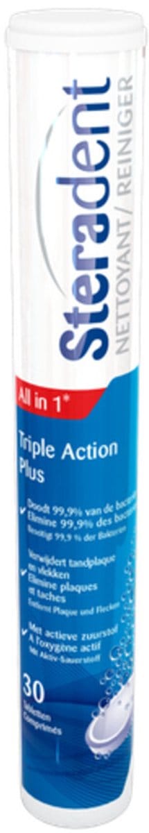Steradent Triple Action Plus Kunstgebit Reiniger - 6 x 30 tabletten - Voordeelverpakking