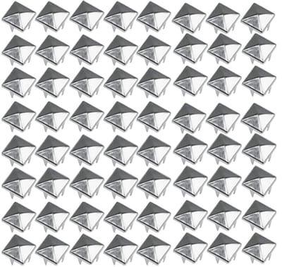 Dailygoods- Piramidevormige Nagels 200 Stuks - 7 mm - Zilverkleurig - Metalen Druknagels - Punkaccessoires - Veilig en Eenvoudig te Bevestigen