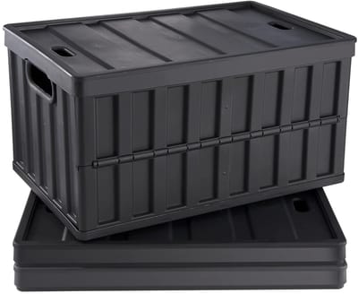 Sello! opbergbakken – opvouwbaar - stapelbaar – stevige deksel – waterbestendig – ergonomische handgrepen – 3 stuks – 65L