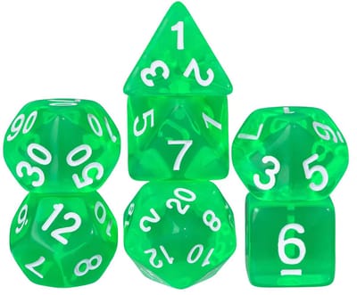 Dobbelstenen Set 7-delig – Transparant Donkerblauw D20 D12 D10 D8 D6 D4 – Voor RPG & Tafelspellen