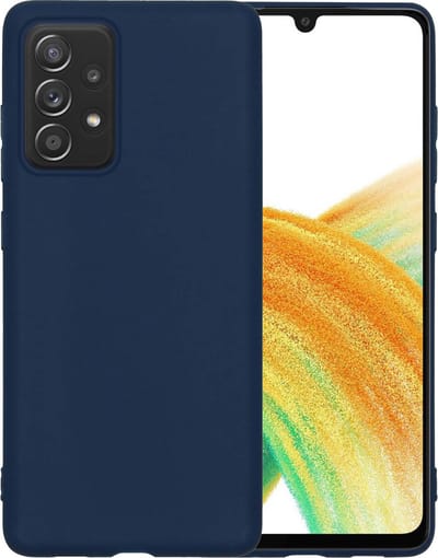Hoesje - Geschikt voor Samsung Galaxy A33 - Sterk & Shockproof - Siliconen Case - Hoes Cover - Telefoonhoes - Donkerblauw
