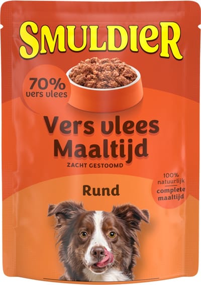 Smuldier Vers vlees Maaltijd Rund 300g | 6 st. | compleet | natvoer | vers vlees | zacht gestoomd