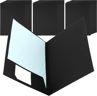 20 Stuks Zwarte A5 Kraft Papier Mappen, Presentatiemappen met Visitekaartjeshouder, Ideaal voor Documenten en Rapporten