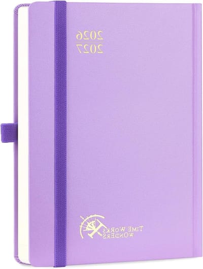 SnelShoppen - Agenda 2026 2027 - Weekly Planner met Spiral Binding, 21.5x16 cm, Soft Cover, 80 GSM Papier, Violet, 12 Maanden van Aug'26 tot Jul'27