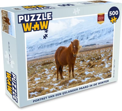 Puzzel Portret van een IJslander paard in de winter - Legpuzzel - Puzzel 500 stukjes