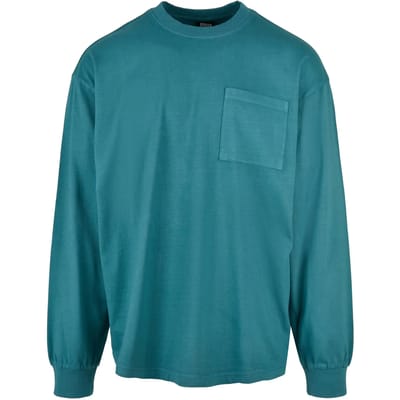 Urban Classics - Pigment Dyed Pocket Longsleeve shirt - M - Blauw