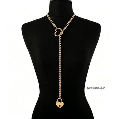 Hartslot Slipketting Ketting Liefdeskettingen Choker Hangslot Halsband Voor Vrouwen Koppels Ketting Sieraden Cadeau black