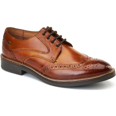 Base London York Leren Heren Brogue Schoenen in Geverfde Tan