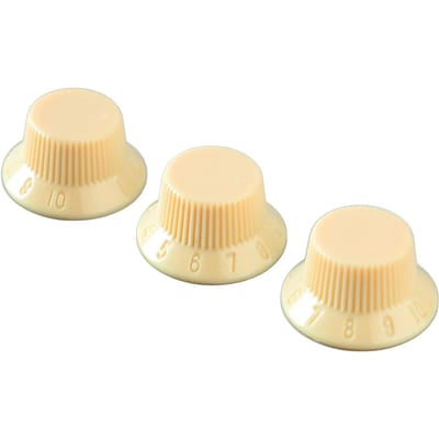 3 Stuks Gitaar Bedieningsknop 1 Volume 2 Toon Past Bovenkant Plastic Set Kit Instrument Accessoire Vervanging Geel
