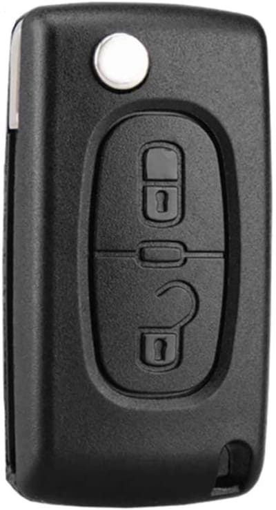 EXCITAT 2-knops sleutelbehuizing - opvouwbare sleutel - geschikt voor Citroën C2, C3, C4, C5 - zwart