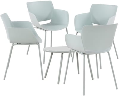 CLP Velvena Tuinset - Set bestaande uit Velva tafel en Alpena stoelen - weerbestendig - UV-bestendig - turkis 4 stoelen