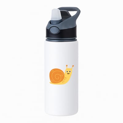 Hacebo® - Slakken waterfles met rietje zwart - Insecten - Dieren liefhebbers - dieren - weekdieren - water fles - 650ML