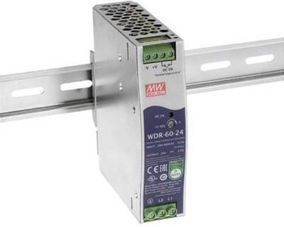 Mean Well WDR-60-24 DIN-rail netvoeding 24 V/DC 2.5 A 60 W Aantal uitgangen: 1 x Inhoud: 1 stuk(s)