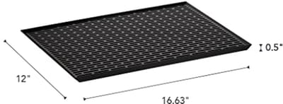 Glas en Mug Drainer Zwart ABS Hars - 42.5 x 30.7 x 1.5 cm