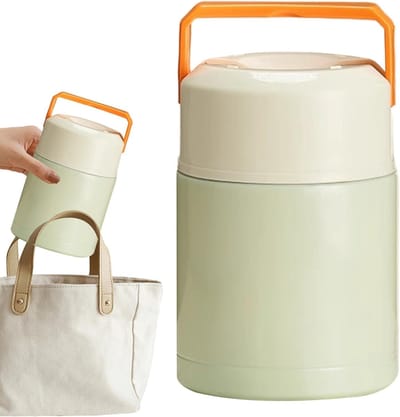 Geïsoleerde Voedselcontainer - Thermosfles Maaltijden - Warme Lunch Behoud - Dubbelwandig Vacuüm - 800 ml - Groen