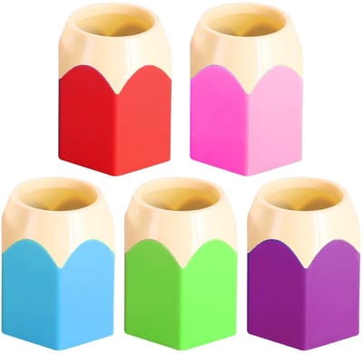 Dailygoods- Pennenhouder 5 Stuks - Creatieve Penpunt Design - Bureau Organizer - Opbergdoos voor Schrijfwaren - Kunststof - 8,5 x 6,5 x 10,5 cm