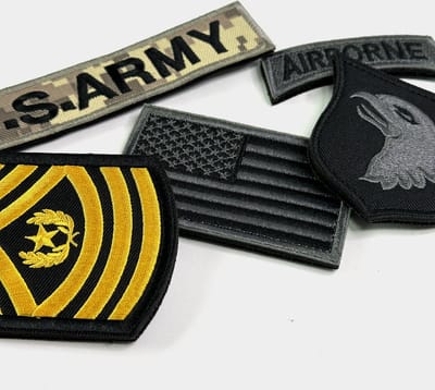 MGM Trading - 5-delige Airborne Eagles Geborduurde Moreel Patches Set - Combat Paintball/airsoft Badges (Grijs)