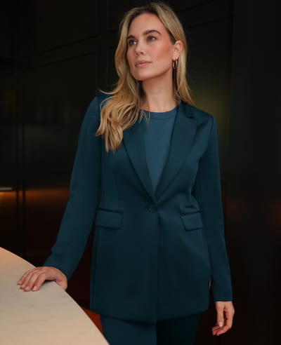 Je m'appelle Travelstof Dames Blazer Met stretch - Groen - Maat S