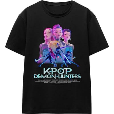 K-Pop Demon Hunters Dames/Dames Huntr/X Poster T-Shirt (Zwart)