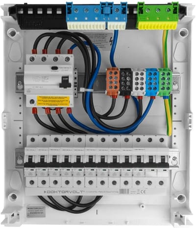 Zekeringkast Opbouw - Verdeelkast Bedraad - Elektrische Installaties - 3-Rijen 36 Modules - 515 x 305 x 965 mm - Wit