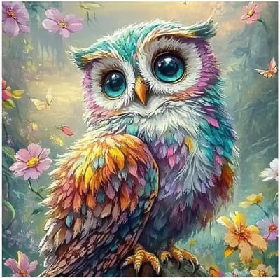 Dailygoods- Diamantschilderij 5D - Uil - Knutselen voor Kinderen - Geschikt voor 8-10 Jaar - Hoogwaardige Kristallen - Prachtig Kunstwerk - Kunstproject